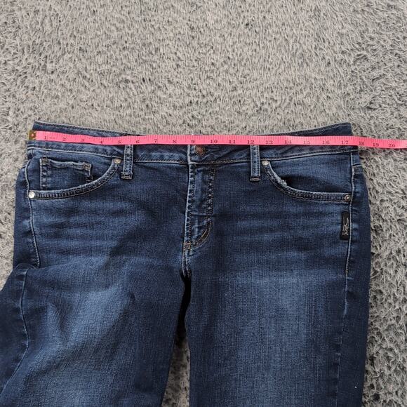 Silver Jeans Women 31x33 Blue Suki Slim Bootcut Stretch Denim Mid Rise Casual - Picture 6 of 10